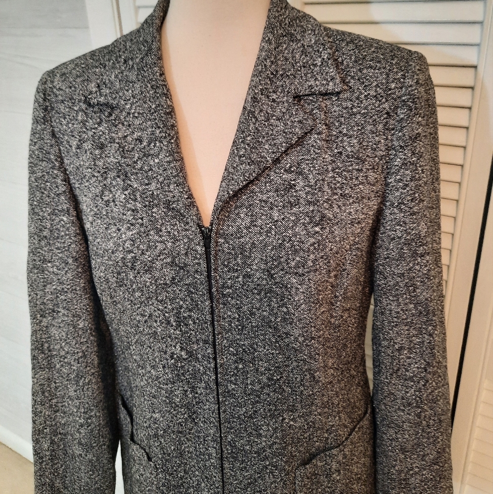 Talbots silk wool 2pc suit skirt blazer set sz 10P *Y - Picture 2 of 10